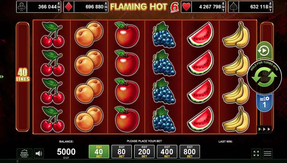 Flaming Hot 6 reels
