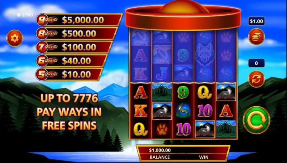 Quick Hit Ultra Pays Wolf Mountain
